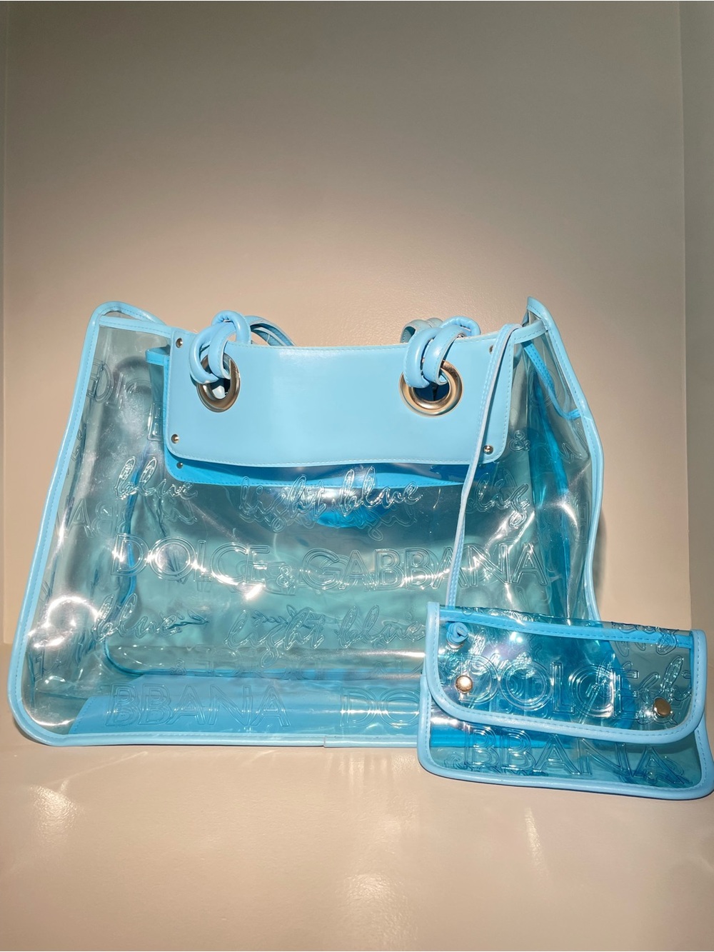 Dolce & Gabbana Parfums Light Blue Clear PVC Tote Bag & Pouch Set VIP GWP